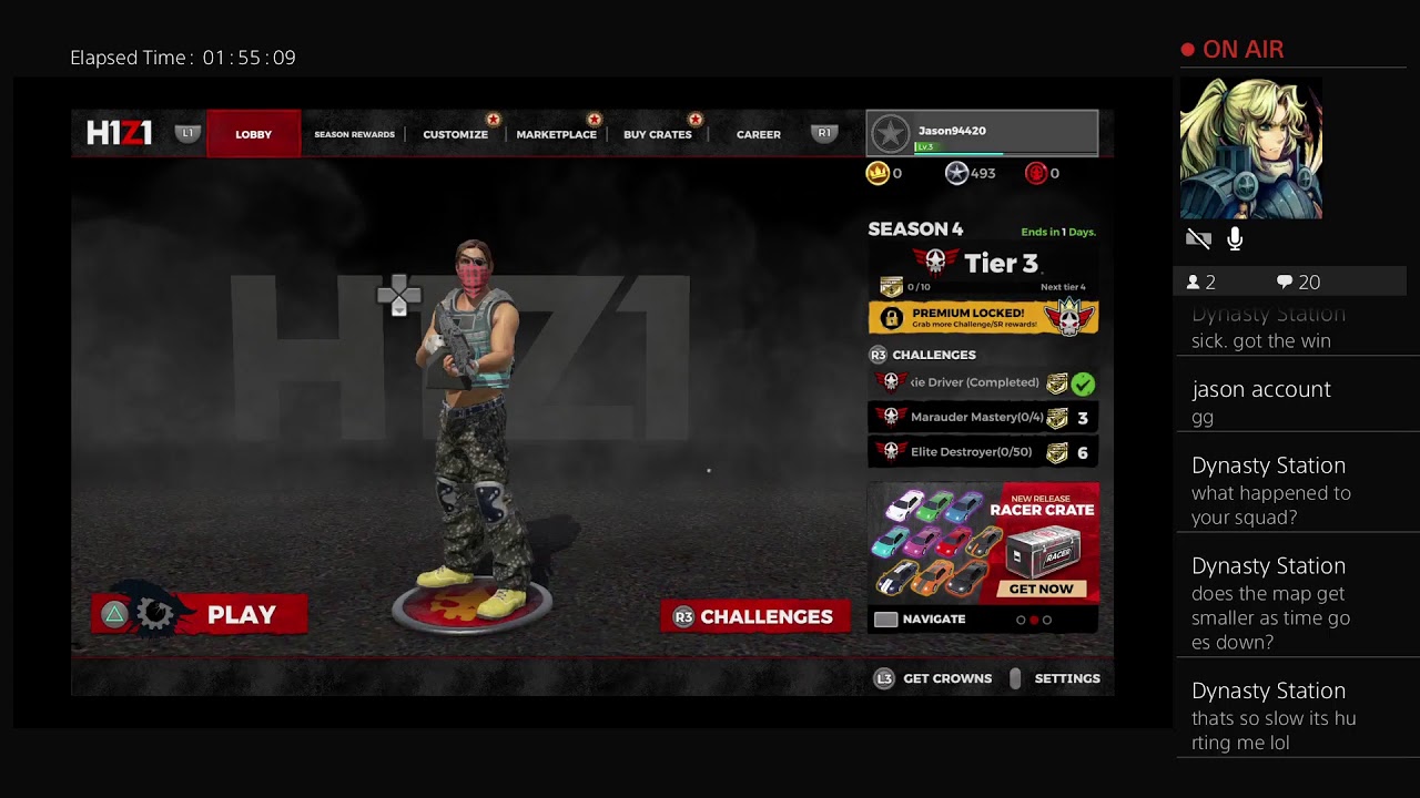H1Z1 gameplay ep1 (scrub time) Short stream