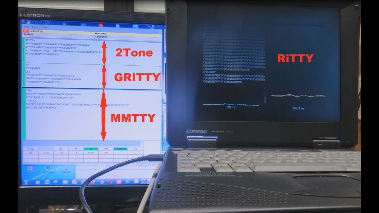RiTTY, 2Tone, GRITTY and MMTTY simultaneuous extreme weak signal decoding comparison test