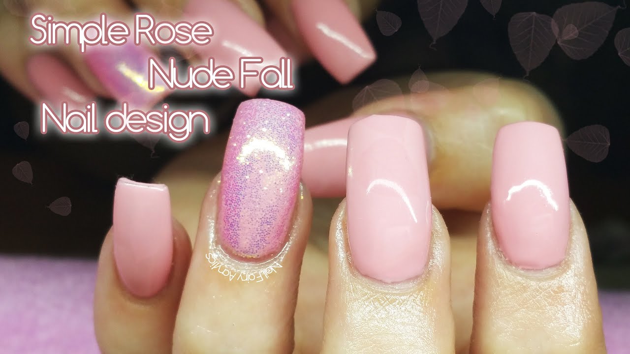 Pink nude Fall nail design | gel polish | simple nail design
