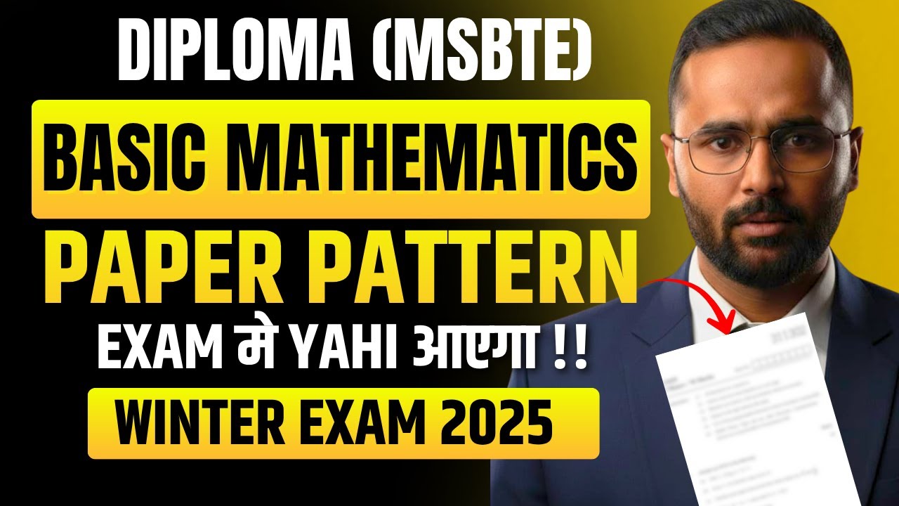 Basic Mathematics Paper Paper Pattern |Diploma MSBTE|Winter Exam 2025|Pradeep Giri Sir