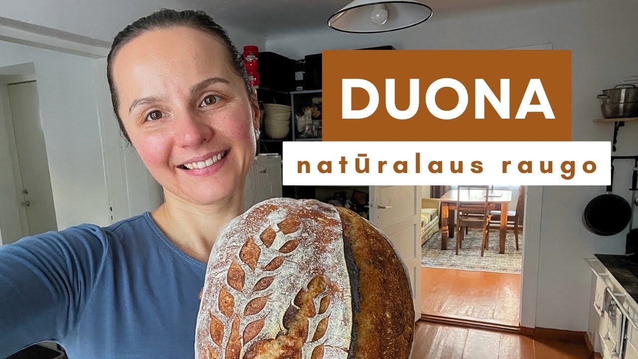 Natūralaus Raugo Duonos Minkymas ir Kepimas. Nuo Pradžios iki Galo Sourdough Duonos Kepimas.