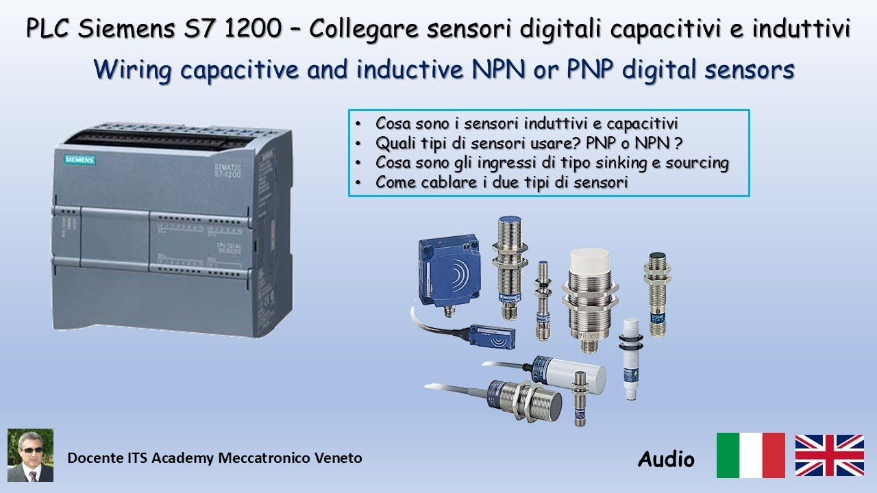 PLC Siemens S7 1200 - Collegare sensori digitali capacitivi e induttivi PNP NPN