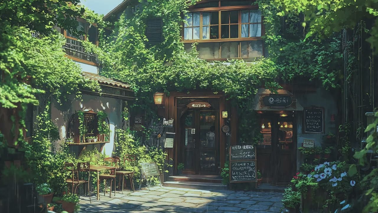 Stumbling Upon a Hidden Ivy Cafe 🌿 Peaceful Rain Ambience [No Music]