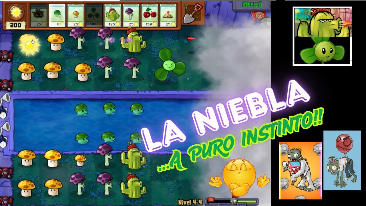 🔥PLANTAS VS ZOMBIES (7): TREBOLADOR y CACTUS ARRASANDO en LA NIEBLA !🌵🍃😎🧟”