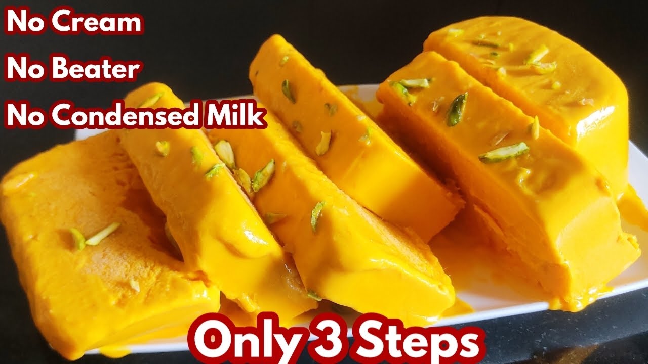 Easy & Simple Mango Rabdi IceCream Without Cream Only 3 Steps / Mango Icecream Recipe / Kulfi Recipe