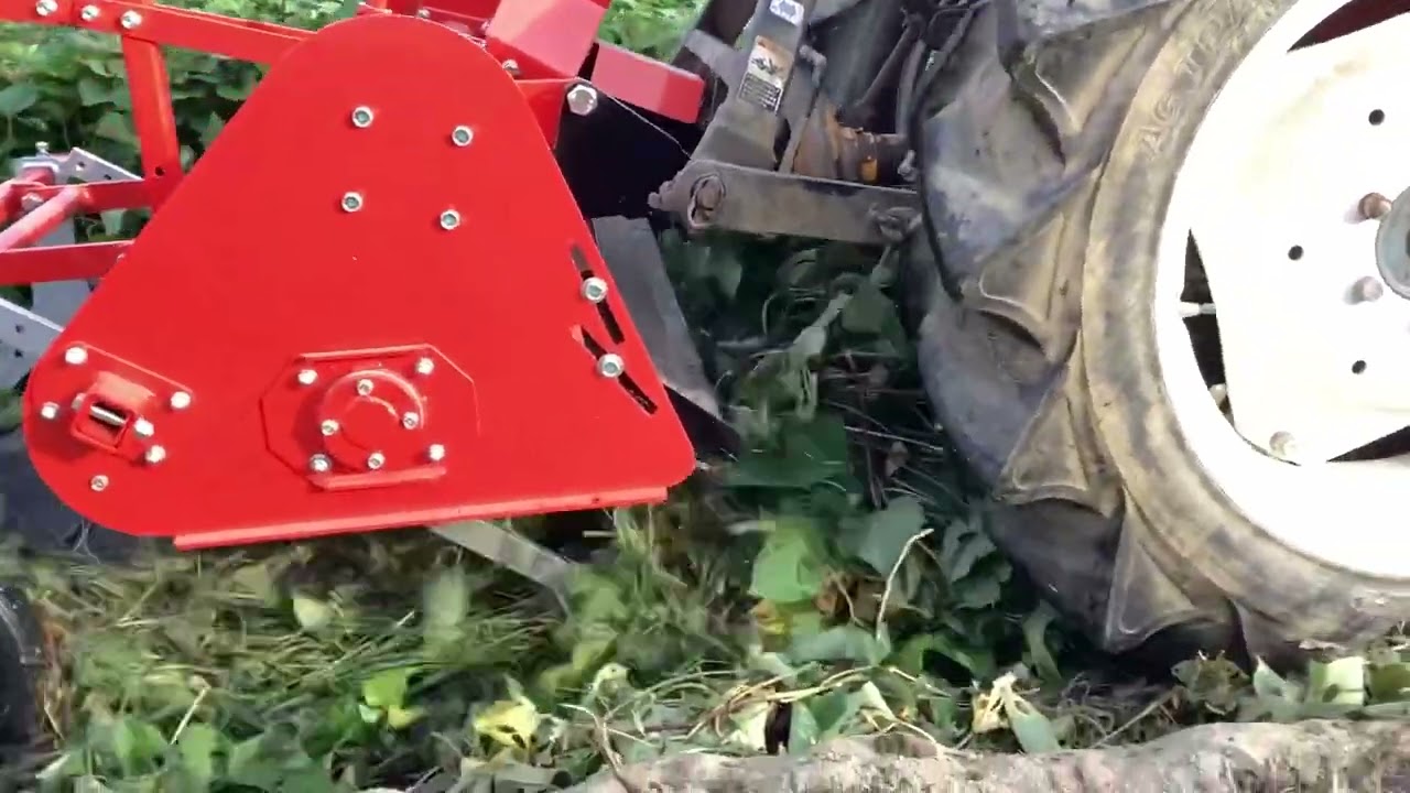 サツマイモ つる切り機 TC110 ヤンマー ハンマーナイフ 甘薯 ササオカ 尾輪深さ 爪の配置 すくい上げのデバイダ差し位置の3つが大事 YANMAR #生データ