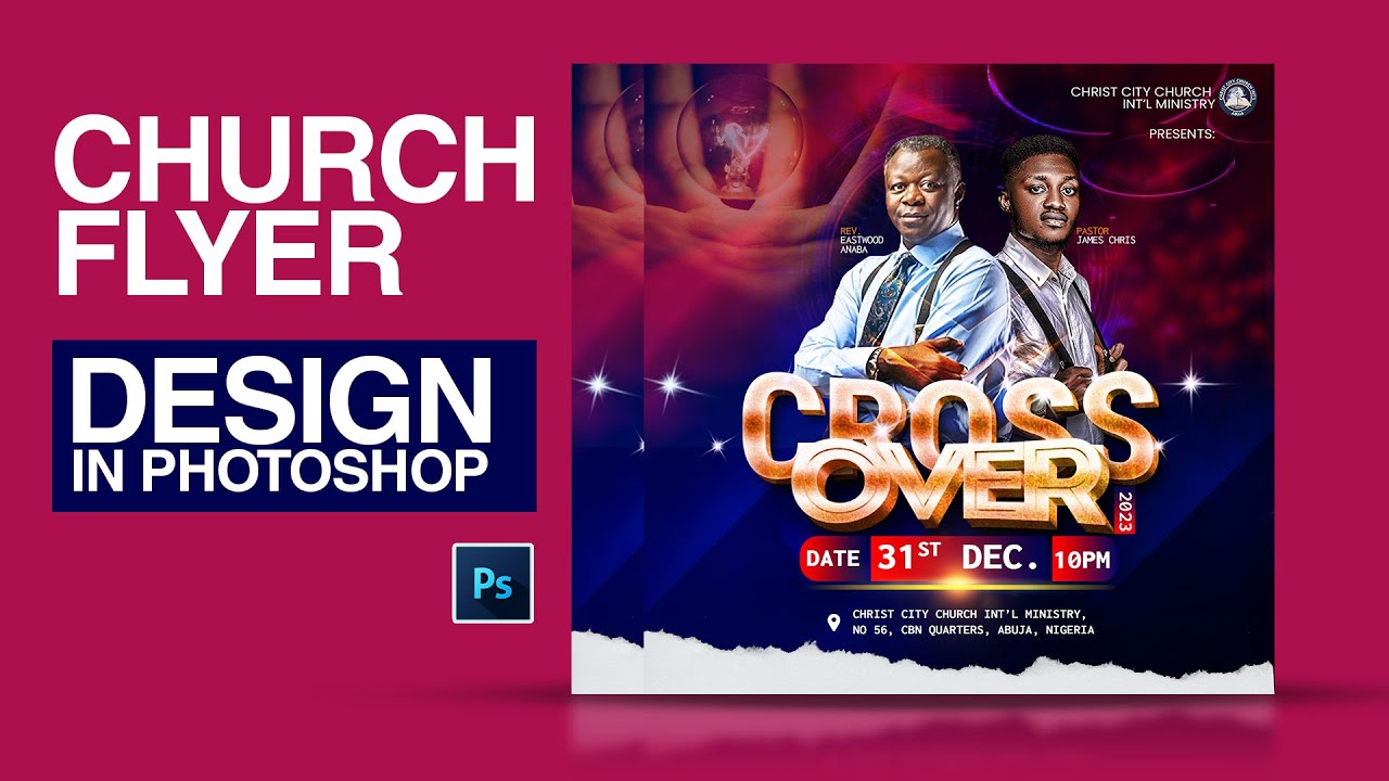 Cross Over Flyer Design in Photoshop | 2023 Cross Over Flyer | Church Flyer