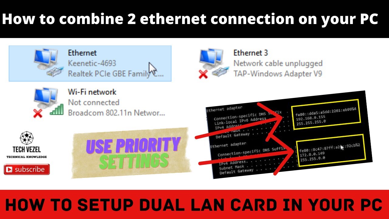 HOW TO ATTACH 02 LAN CARD ON YOUR PC | HOW TO COMBINE 2 INTERNET CONNECTIONS ON YOUR SINGLE PC