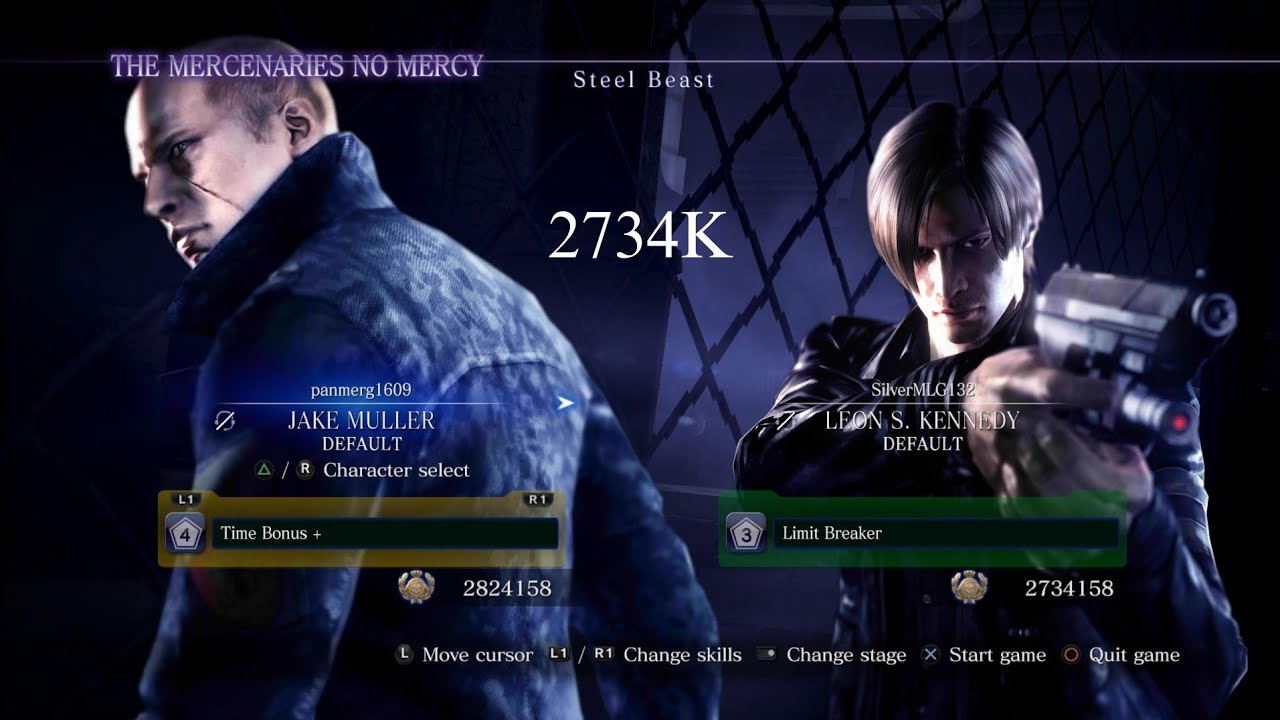 Resident Evil 6 The Mercenaries NM PS5 Leon & Jake Steel Beast full combo