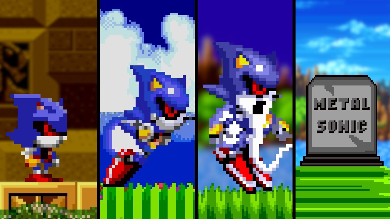 Baby Metal Sonic- Adult Metal Sonic- Old Metal Sonic- Dead Metal Sonic