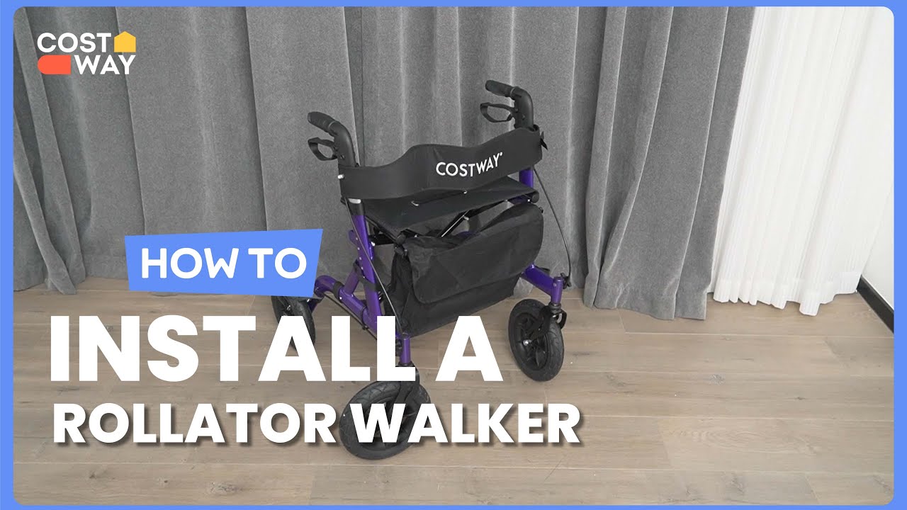 How to Install the Height Adjustable Rollator Walker Foldable Walker | JH10021 #costway #howto