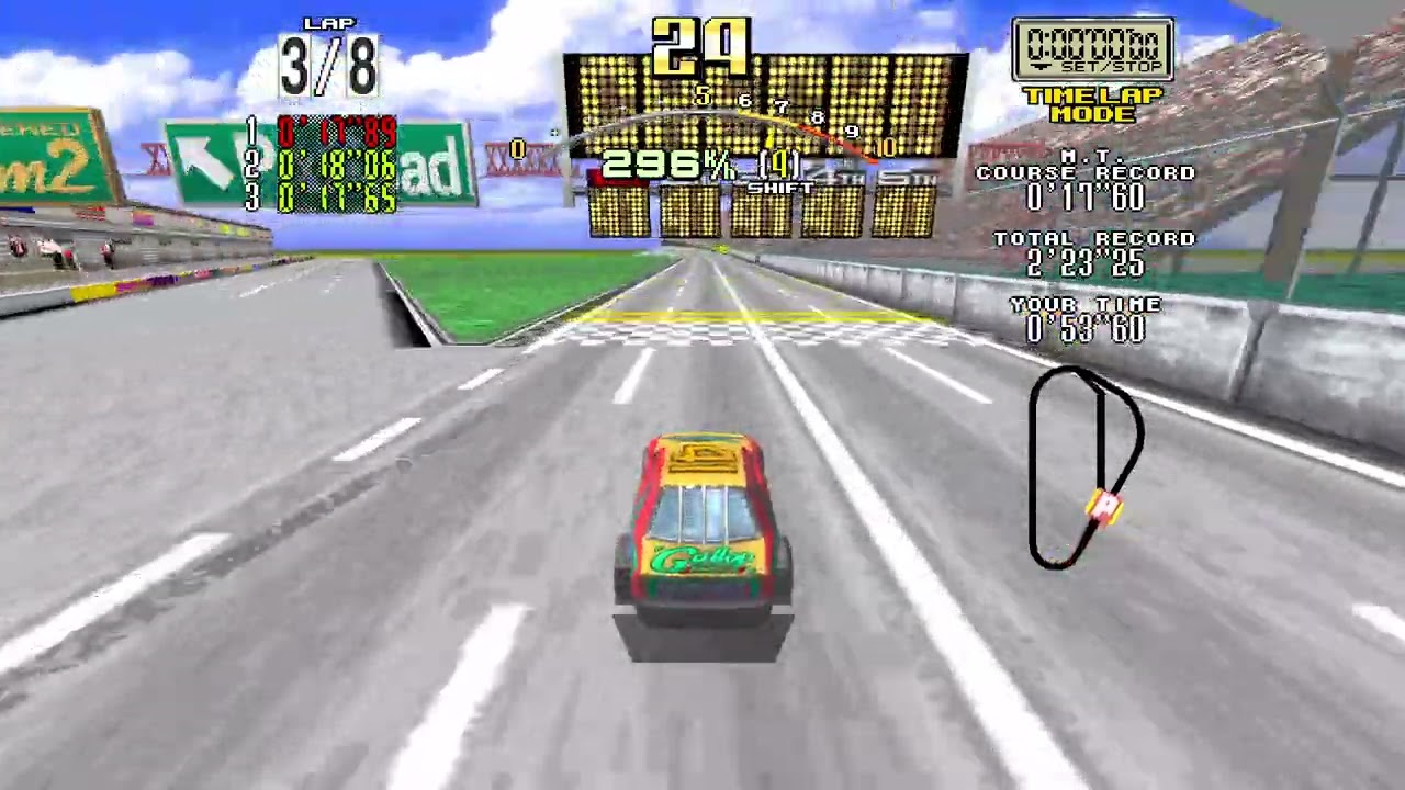 Daytona USA World Record Beginner 2m 25s 059ms high score.com