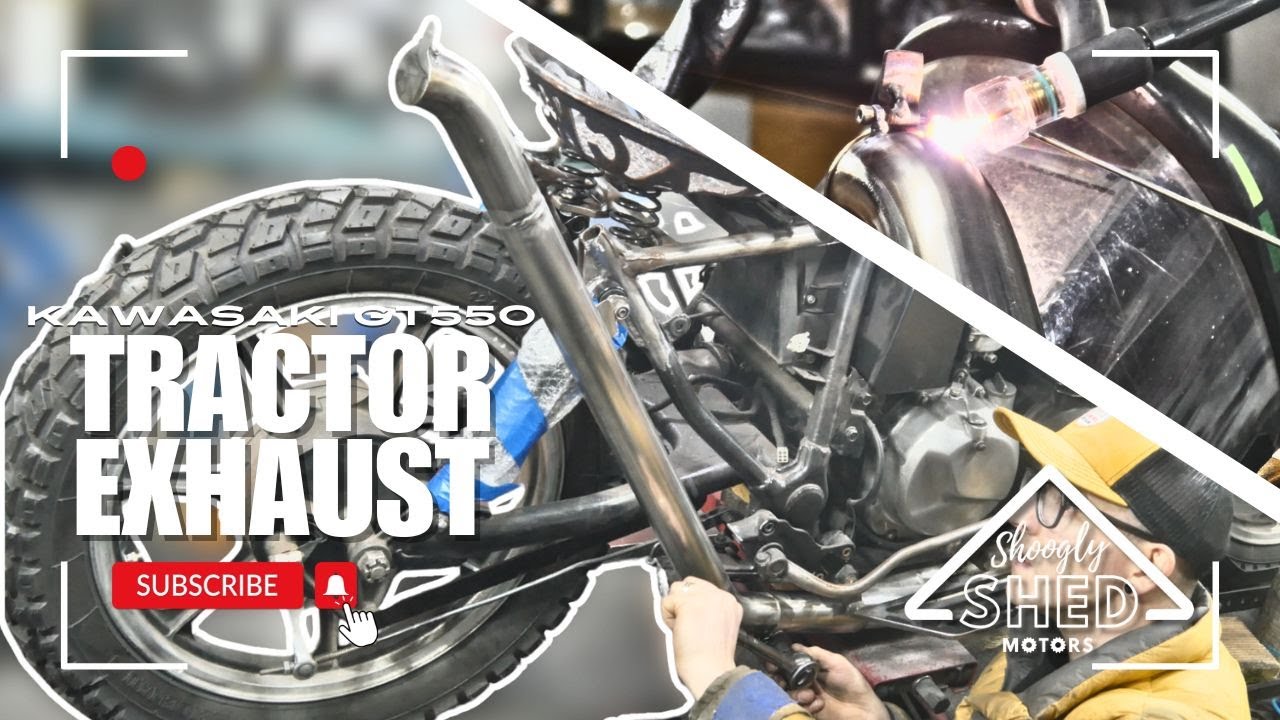 Изготовление выхлопной системы для мотоцикла | Kawasaki GT550 Tractor Bobber