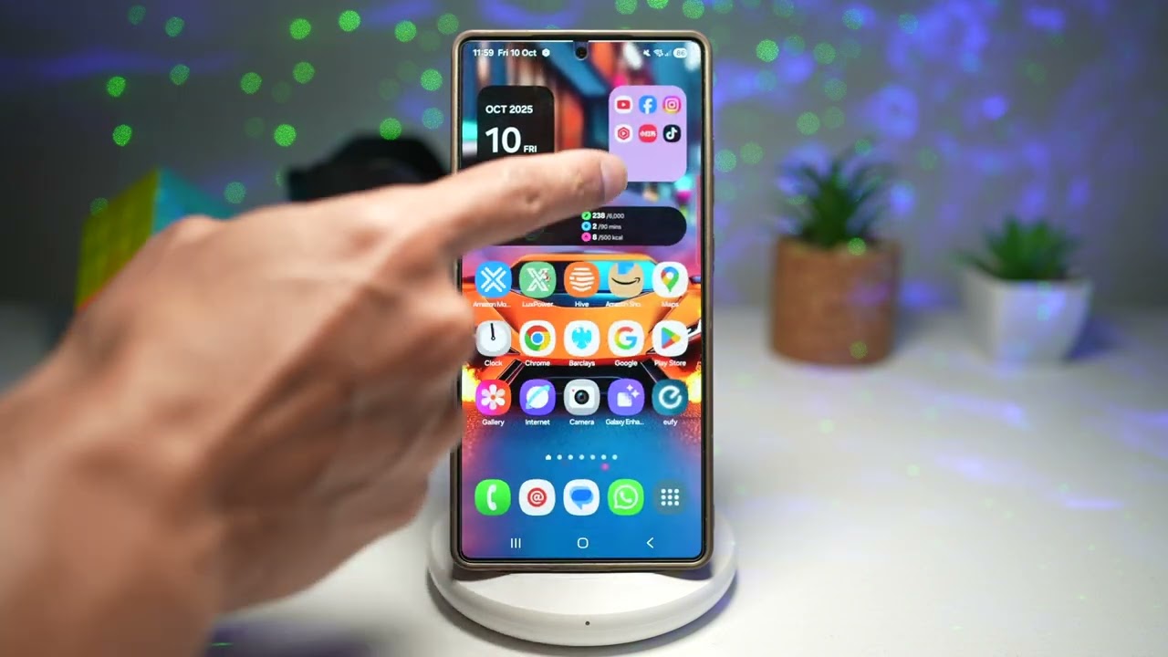Как открыть папку во всплывающем окне и изменить цвет папки на One UI 8 Samsung Galaxy