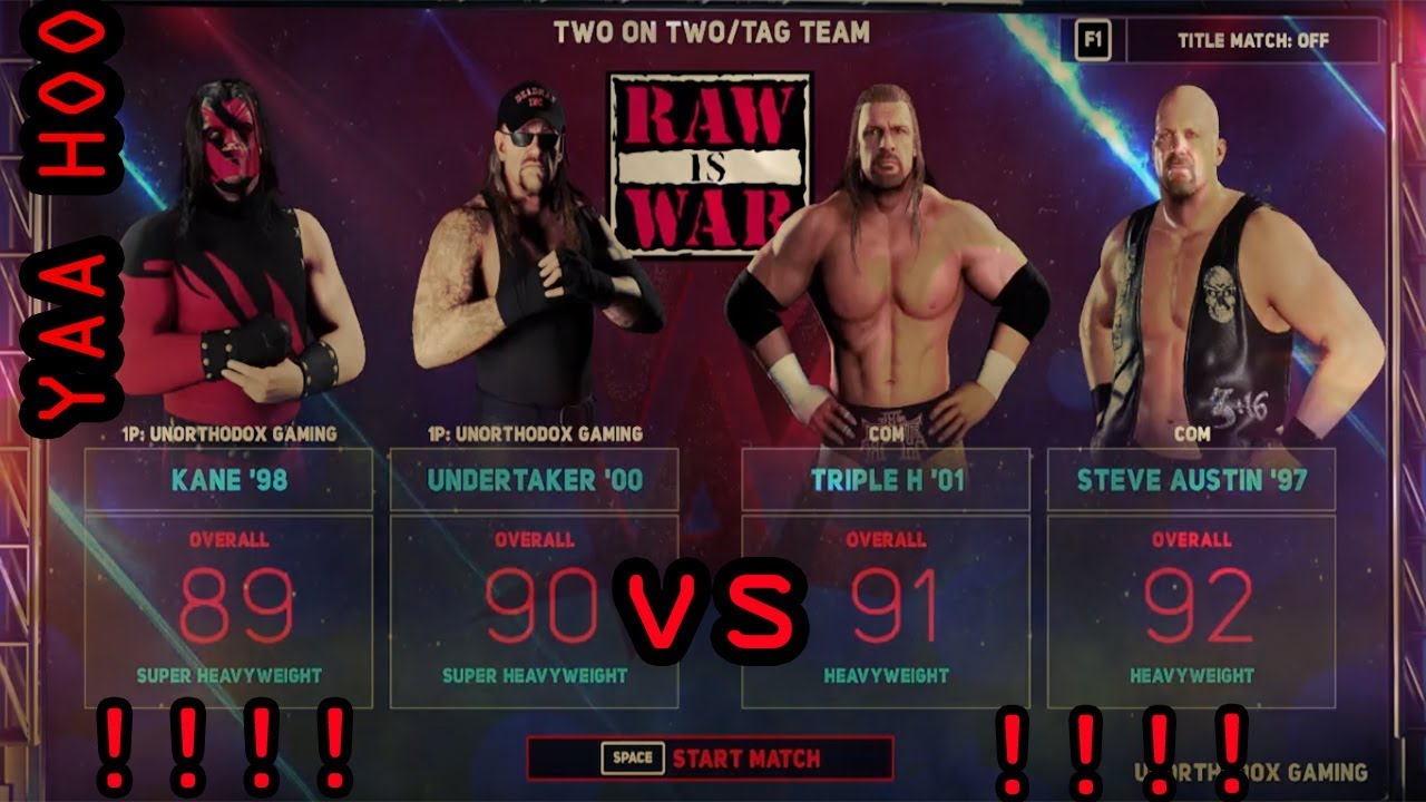 WWE 2K18 Tag Team Elimination Match-The Undertaker & Kane vs Stone cold  & Triple H