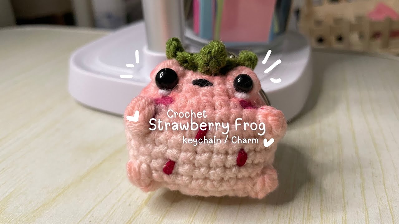 Crochet Tutorial: Strawberry Froggies Keychain | Mini Frog Fruities 🍓🐸