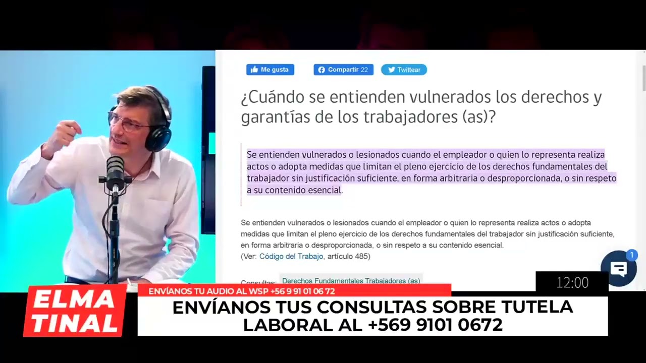Consultorio Jurídico, con Daniel Stingo. Capítulo 9: TUTELA LABORAL