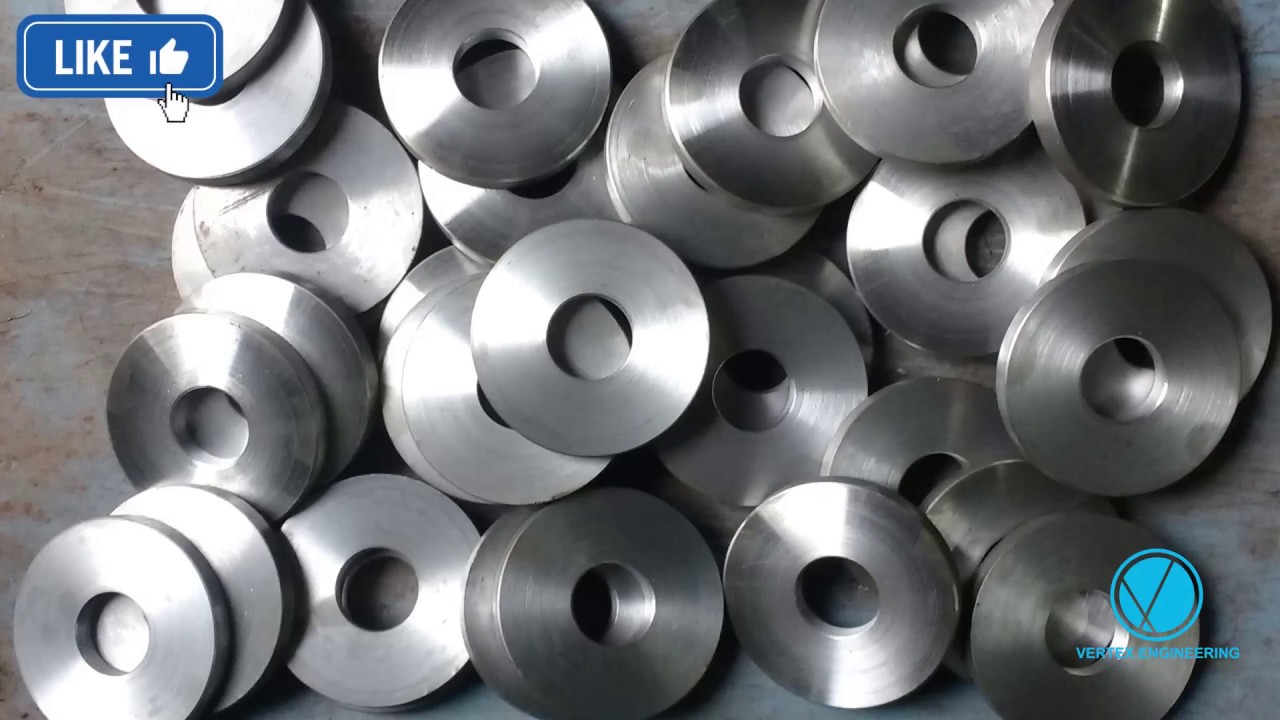 Making washers on lathe machine
