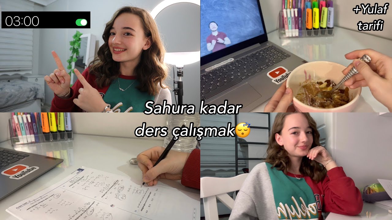 Sahura kadar ders çalışma vlog😴sınavlara hazırlanıyorum📚