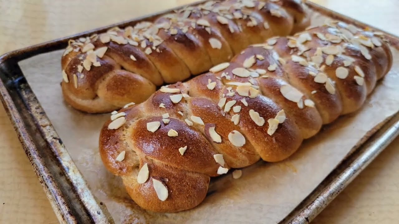 Whole Wheat Tsoureki (Greek Easter Bread)