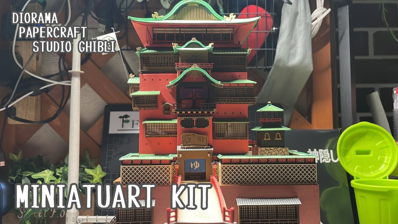 千と千尋の神隠し𖠿1/150の油屋！制作時間が脅威の120時間？ミニチュアなのに巨大なジブリの名作ペーパークラフトをつくる【miniatuart MK07-10】