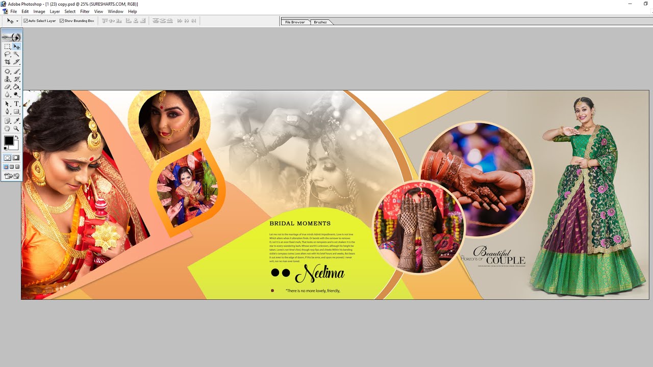 Wedding Album Design Photoshop 7 0 Tutorial iN Hindi Art Balaghat