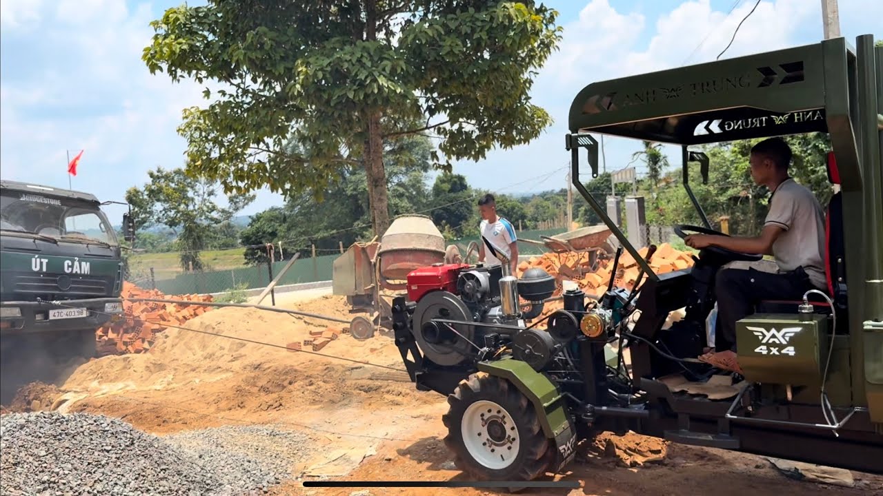 Giao xe cầu đầy ben thắng hơi loke cơ khí Anh Trung