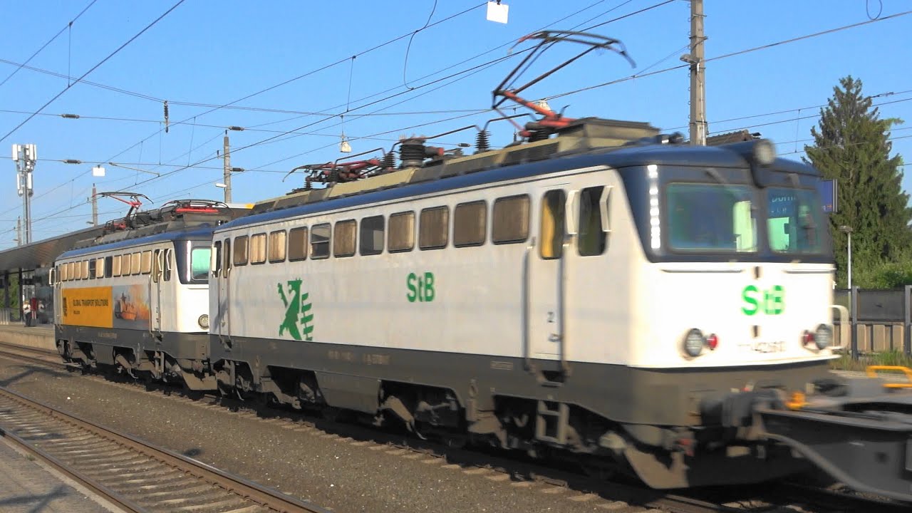 StB Containerzug, voll bei🌛Nacht & leer bei☀️Tag mit Rh1142  1142 578 & 1142 613 & Beifang