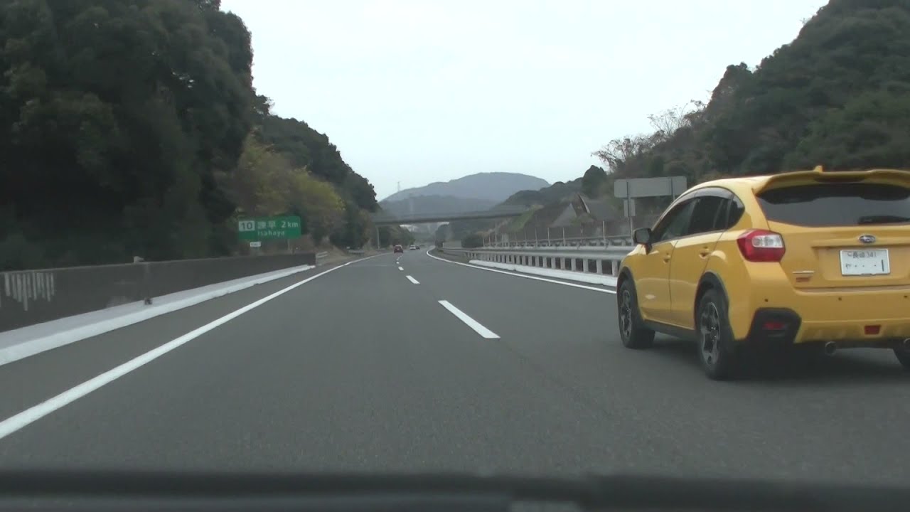 長与町高田付近→川平有料道路→長崎バイパス→多良見IC→長崎道→大村IC→レストランいとう前付近