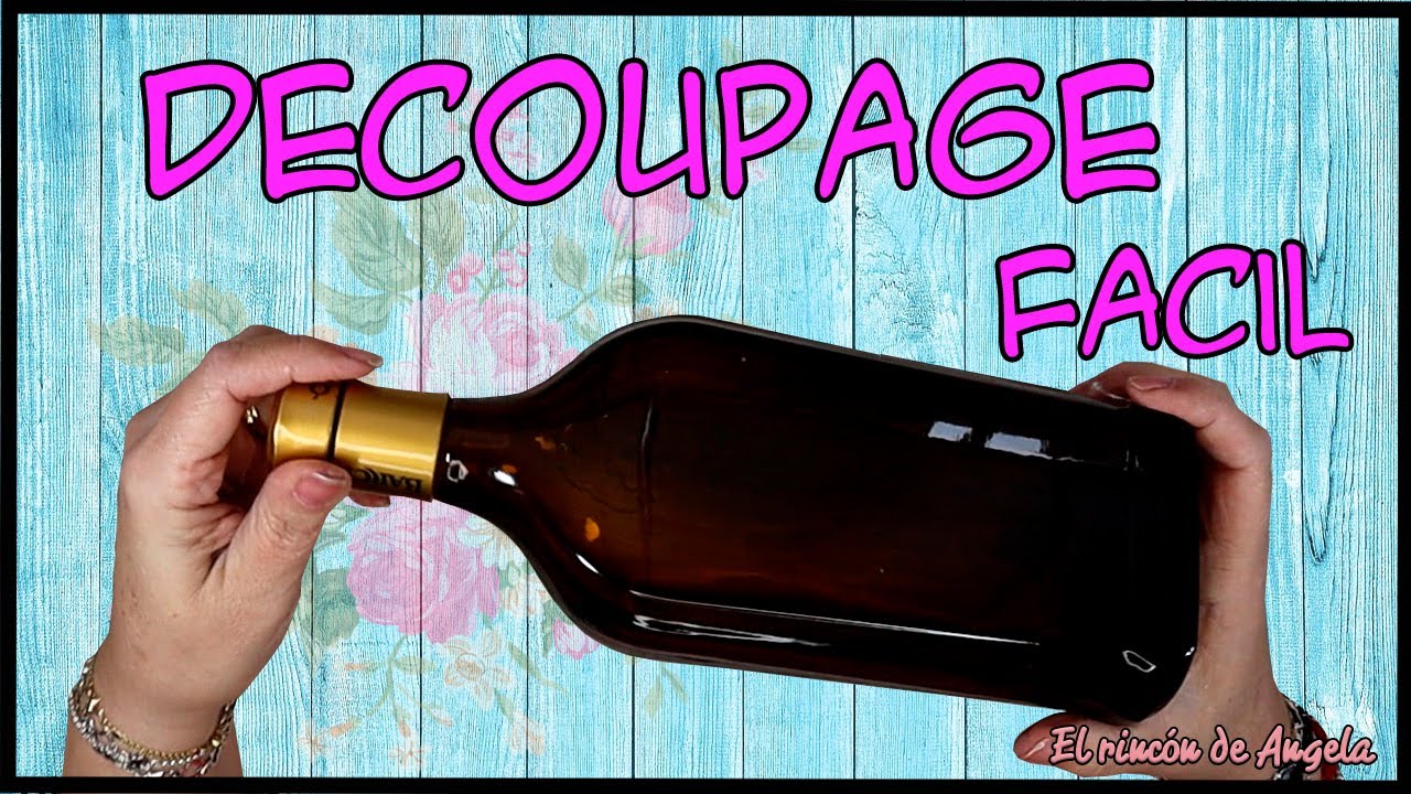 DECOUPAGE FACIL♻️ Botella de cristal reciclada♻️DIY manualidades faciles