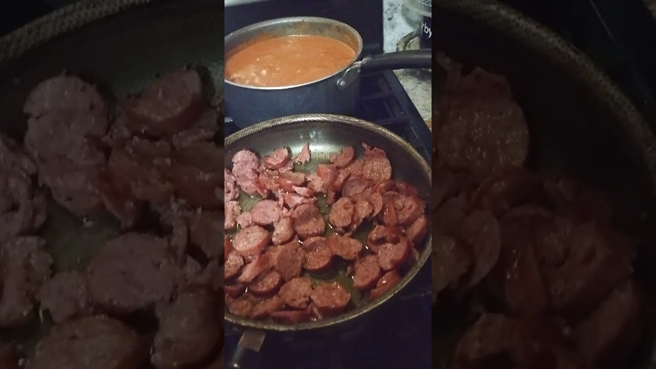 Sliced Beef Onion Sausage with  Ground Beef and Ground Turkey Spaghetti sauce.