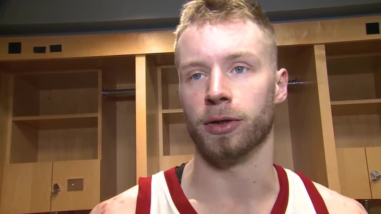 Nebraska men's basketball forward Rienk Mast discusses loss against Purdue
