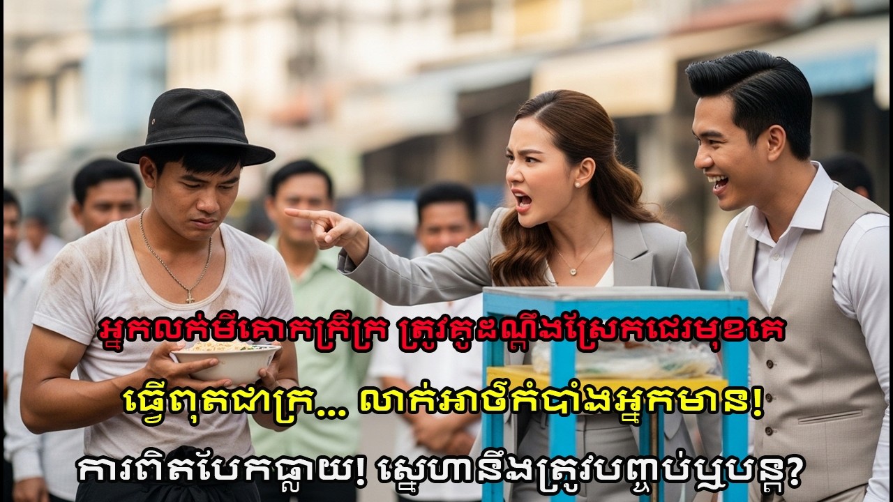 រឿងពិត! អ្នកលក់មីគោកក្រីក្រត្រូវគូដណ្ដឹងស្រែកជេរមុខគេ?! លាក់អត្តសញ្ញាណអ្នកមាន ដើម្បីសាកចិត្ត!