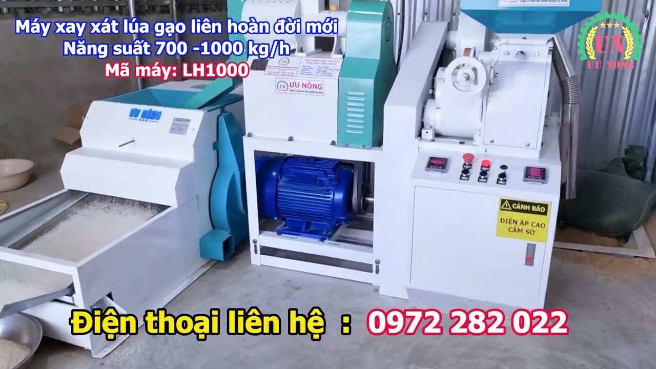 Bàn giao máy xay xát lúa gạo liên hoàn đời mới LH1000 về Khánh Hòa Chạy điện mặt trời hòa lưới
