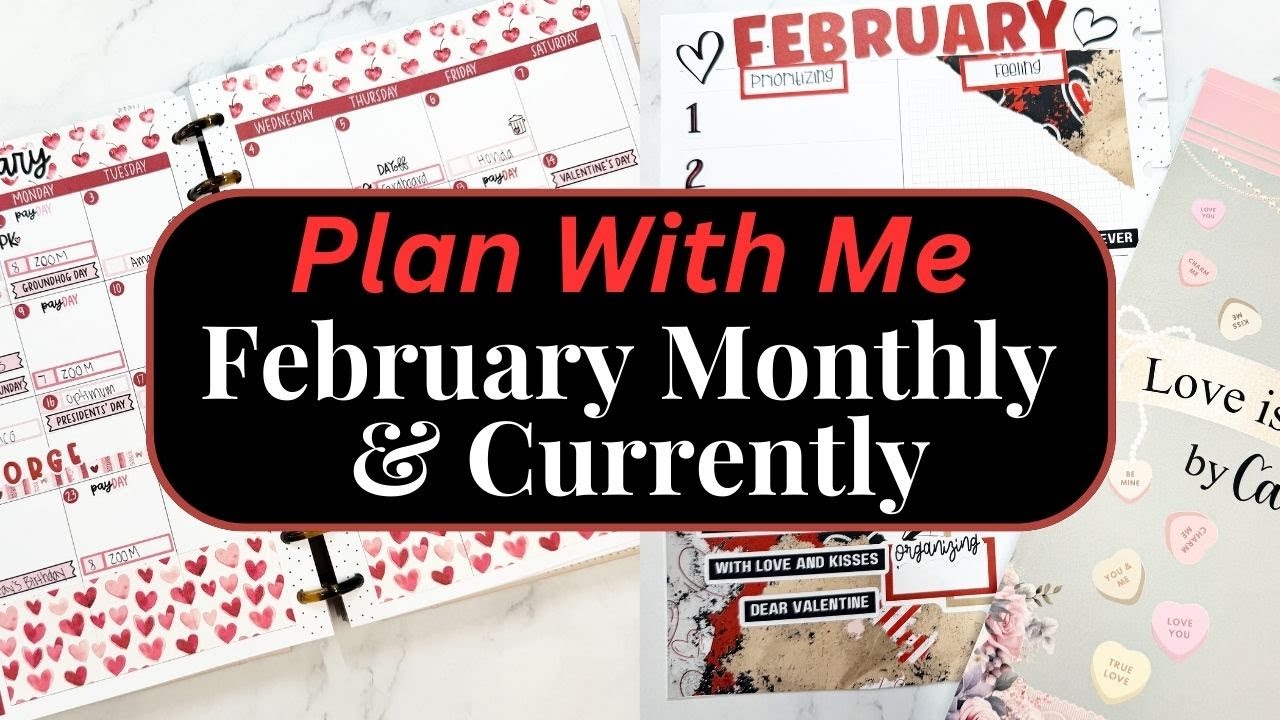 Оформление ежедневника на февраль | Развороты на месяц и текущий план