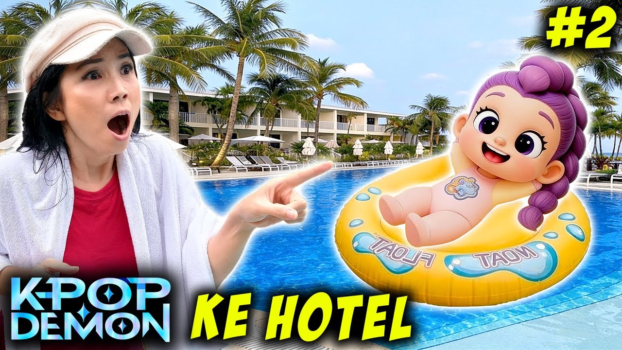 BAYI RUMI KPOP DEMON HUNTER NGINAP DI HOTEL PART 2 ! 24 JAM BERENANG DI KOLAM RENANG