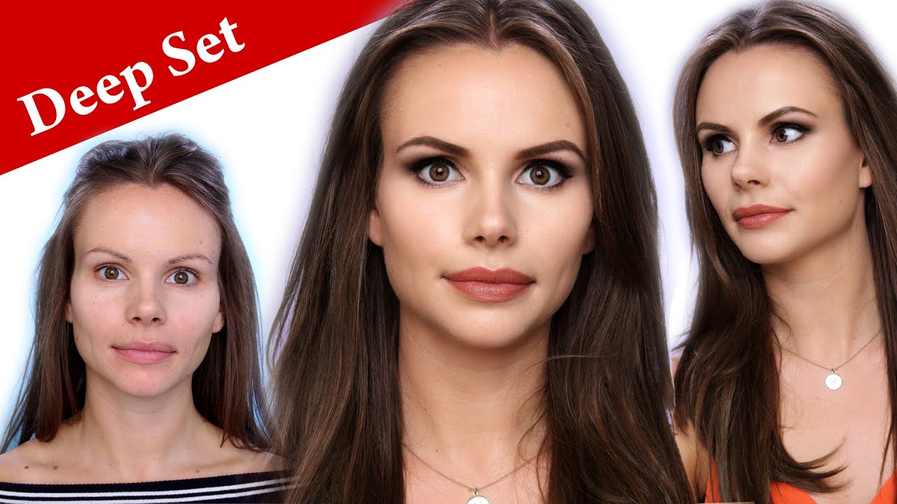 How to make DEEP SET EYES look bigger and larger plus the basic CONTOURING for DIAMOND face shape