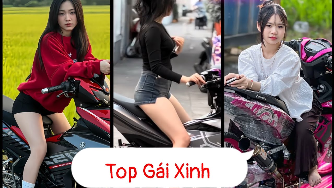 Top Gái Xinh | Xe Độ | Ex 150 Y15zr | #1 Tiktok Facebook.  ..