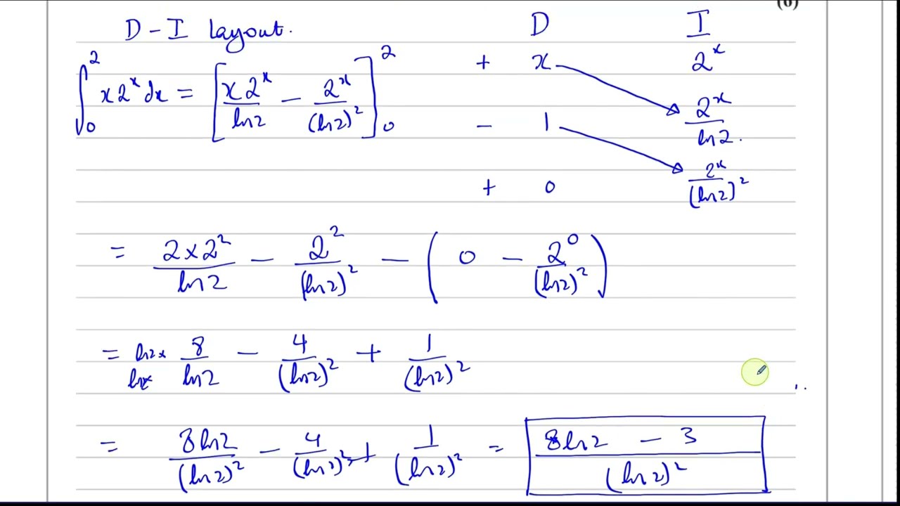 [P4] C34, (IAL), WMA02/01, June 2016, Q5, Integration by Parts, Exponential term, DI & Trad Layout