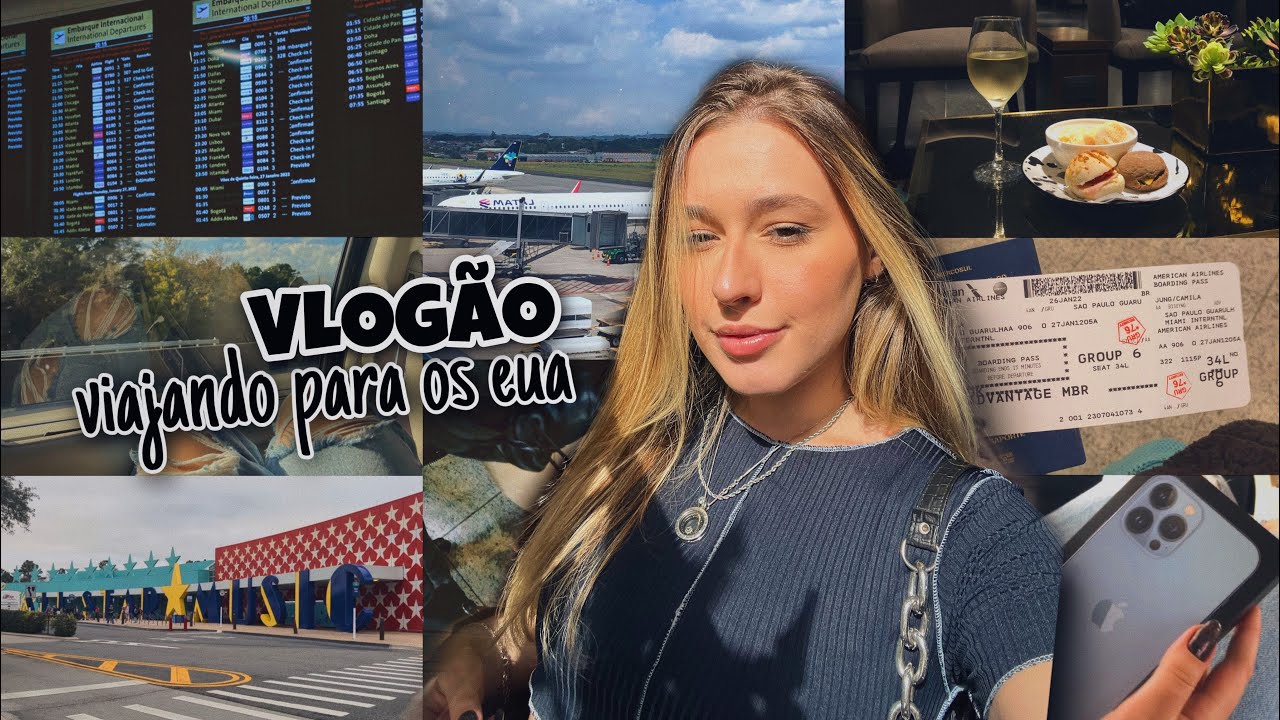 #vlog1 | VIAJANDO PARA ORLANDO *avião, sala vip, Miami, celular novo, hotel da Disney… | Camis Jung