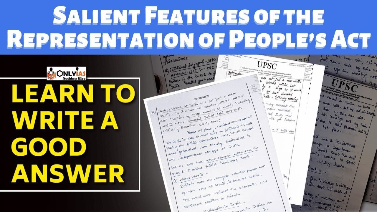 The Representation of the People Act | 60 Days Free Mains Answer Writing | OnlyIAS
