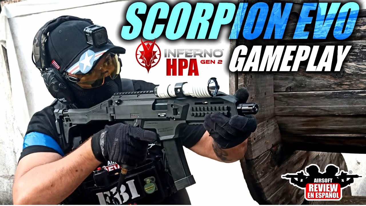 HPA Scorpion Evo  Evo 3 A1 - ASG ( Review & Gameplay CQB el Gallinero ) | Airsoft Review en Español