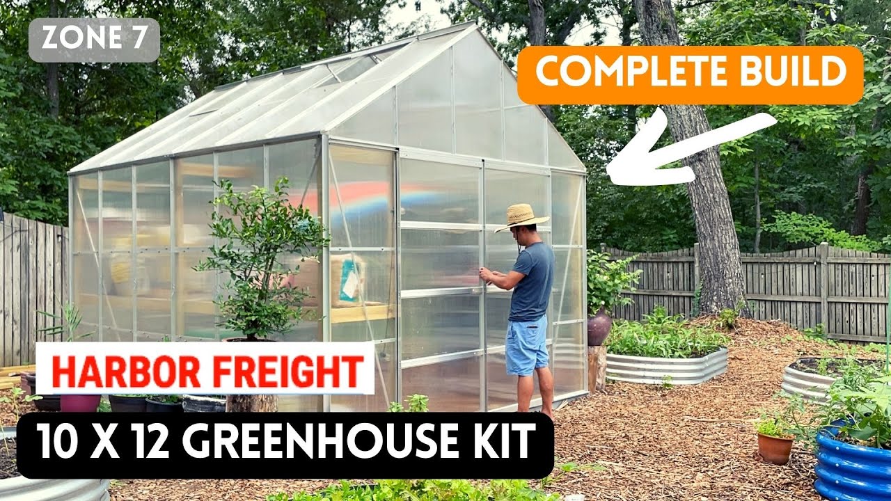 Комплект теплицы Harbor Freight 10 X 12, полная сборка. Зона 7. Шаг за шагом.