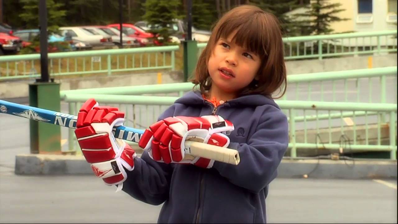 This Is Emily Yeung playing road hockey