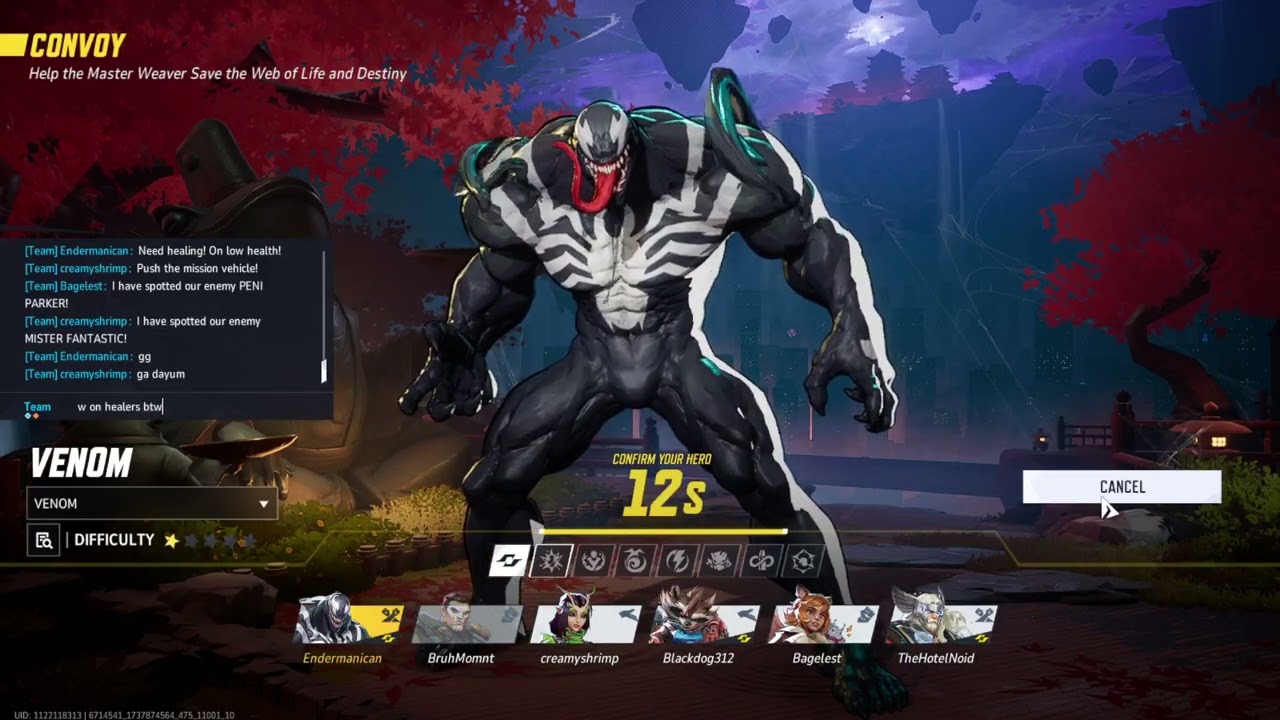 Comp Marvel Rivals as Venom (Bronze III)