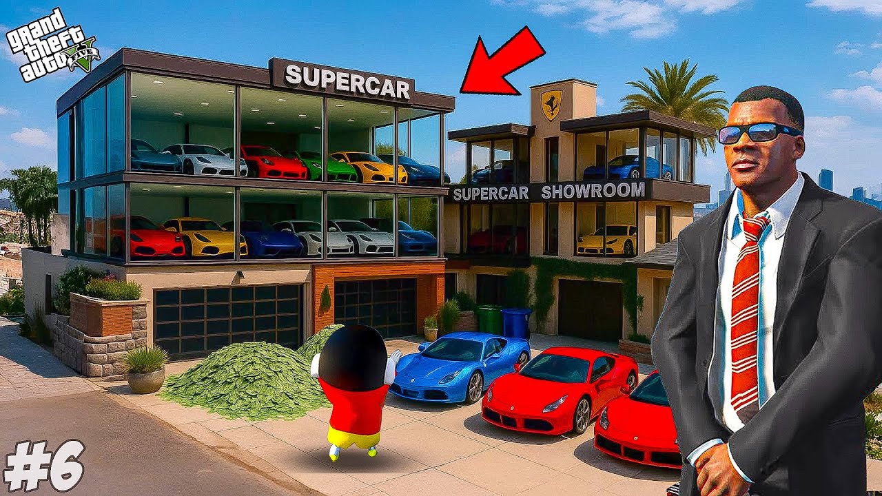 GTA V: Franklin And Shinchan Collecting Money To Buy Supercars For His Supercar Showroom In GTA 5