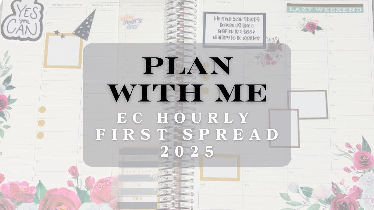 Plan with Me • New Year Themed Weekly Planner Spread • Erin Condren Hourly •Decorative & Functional