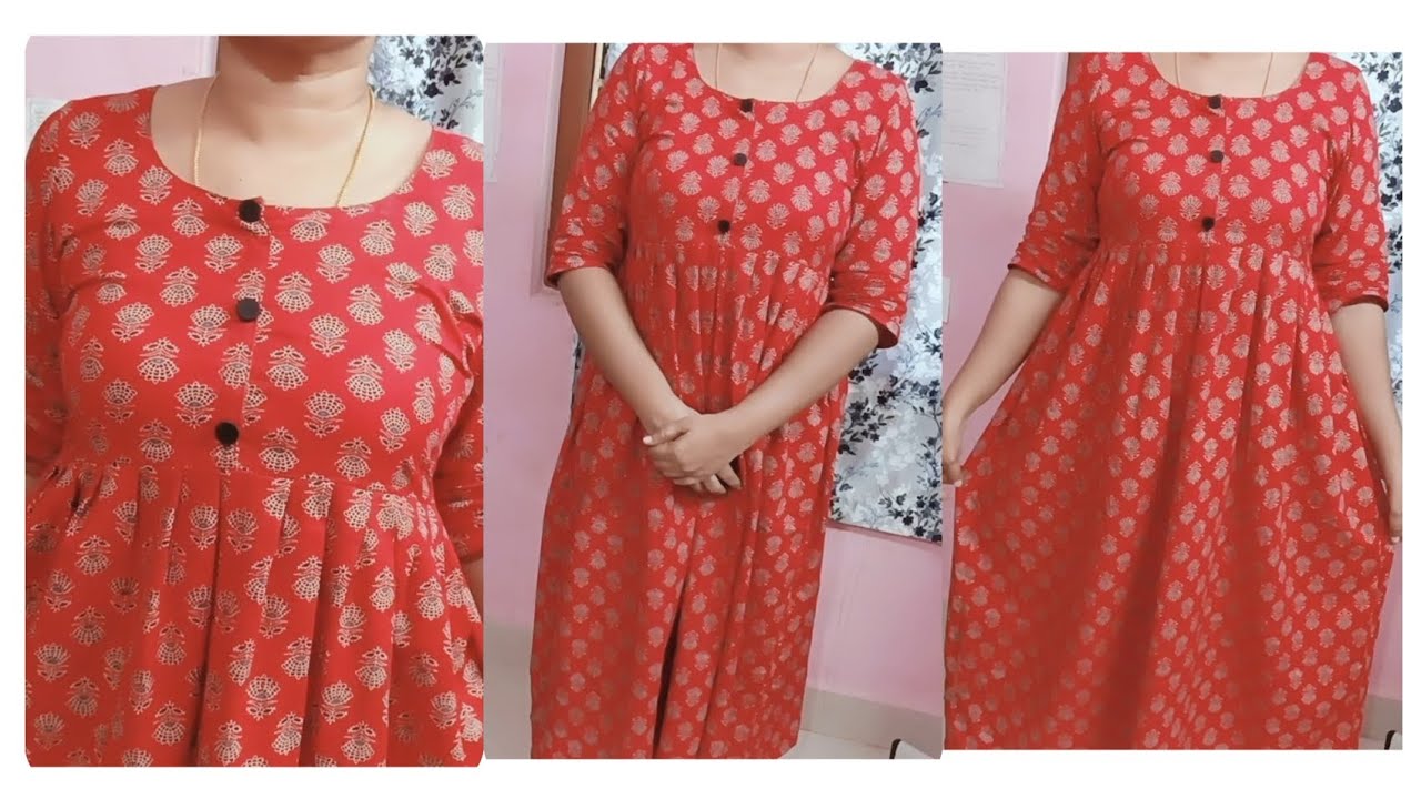 Ready made style frock cutting and stitching||kurti cutting and stitching