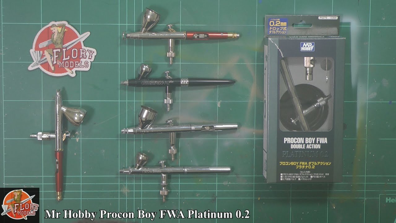 Обзор аэрографа Mr Procon Boy FWA Platinium Double Action Airbrush с соплом 0 2 мм от Mr Hobby