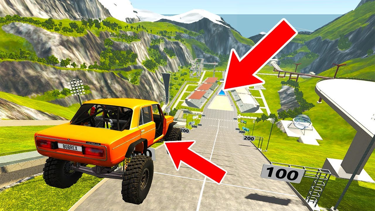 КТО ДАЛЬШЕ ПРЫГНЕТ ЧЕЛЛЕНДЖ НА РУССКИХ МАШИНАХ!! - BeamNG Drive 4k 60fps